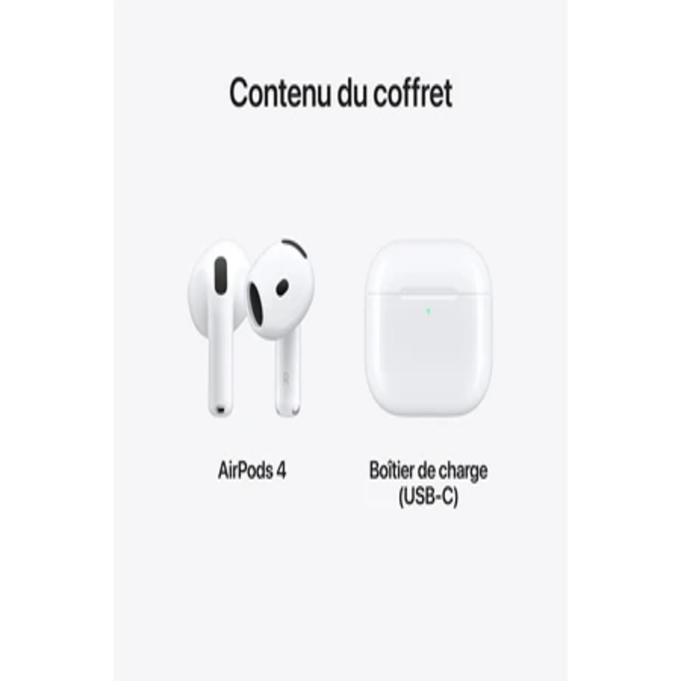 Apple AirPods 4, écouteurs sans fil Bluetooth, résistants à la transpiration et à l'eau, boîtier de charge USB-C, puce H2
