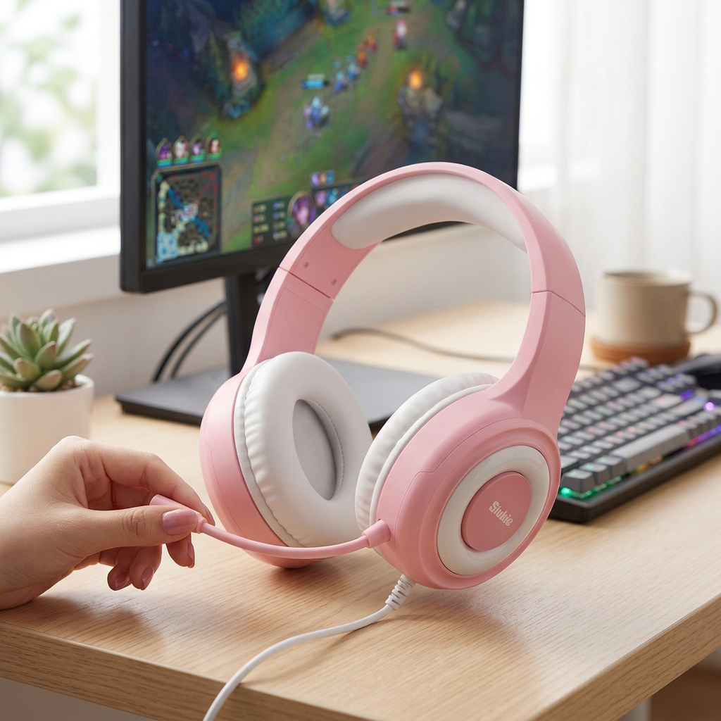 Siukie CH25 Casque Gaming - Micro à Réduction de Bruit, Haut-Parleur 50 mm, Filaire Circum-Auriculaire avec USB & Prise 3,5 mm, Rétroéclairage LED Bleu, Son Surround Stéréo pour PS5