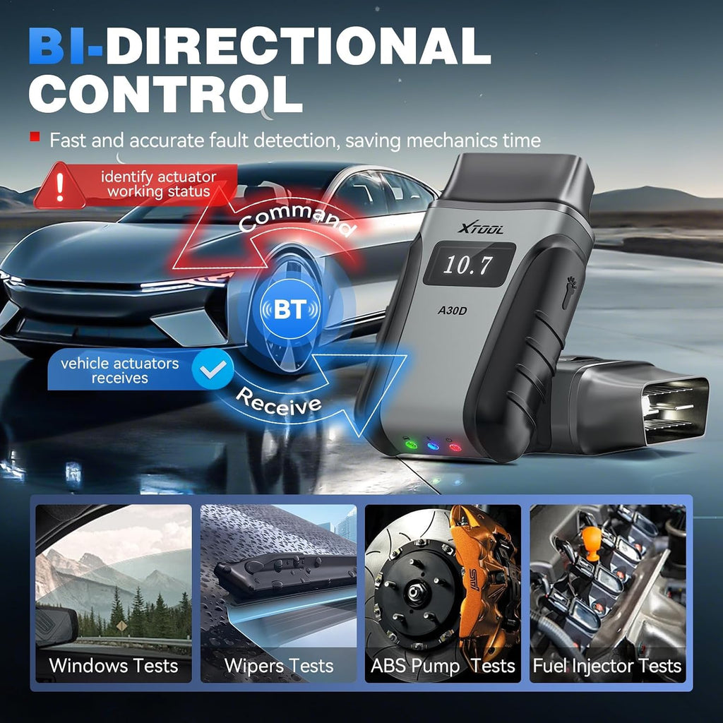 xtool A30D Scanner OBD2 Bidirectionnel Outil de Diagnostic Tous Systèmes & 19 Réinitialisations | Mise à Jour à Vie Outil de Scan Sans Fil pour iPhone & Android