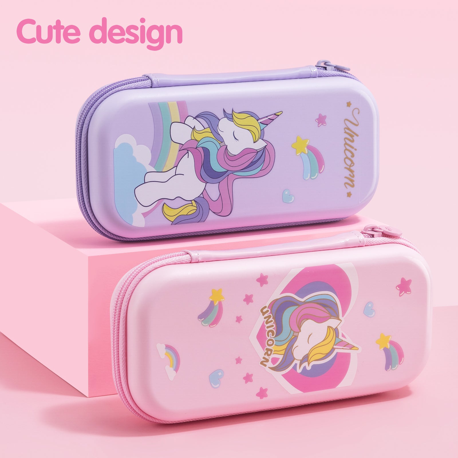 M&G Trousse à crayons licorne, Design mignon, Grande capacité, Pochette à crayons, Sac à crayons portable à main, Organisateur de papeterie scolaire pour filles, Bureau et école, Couleur aléatoire