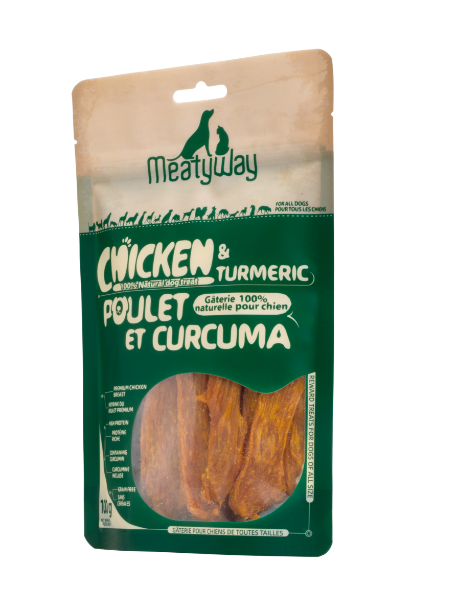 MeatyWay Friandises tendres au poulet et curcuma - 100 g