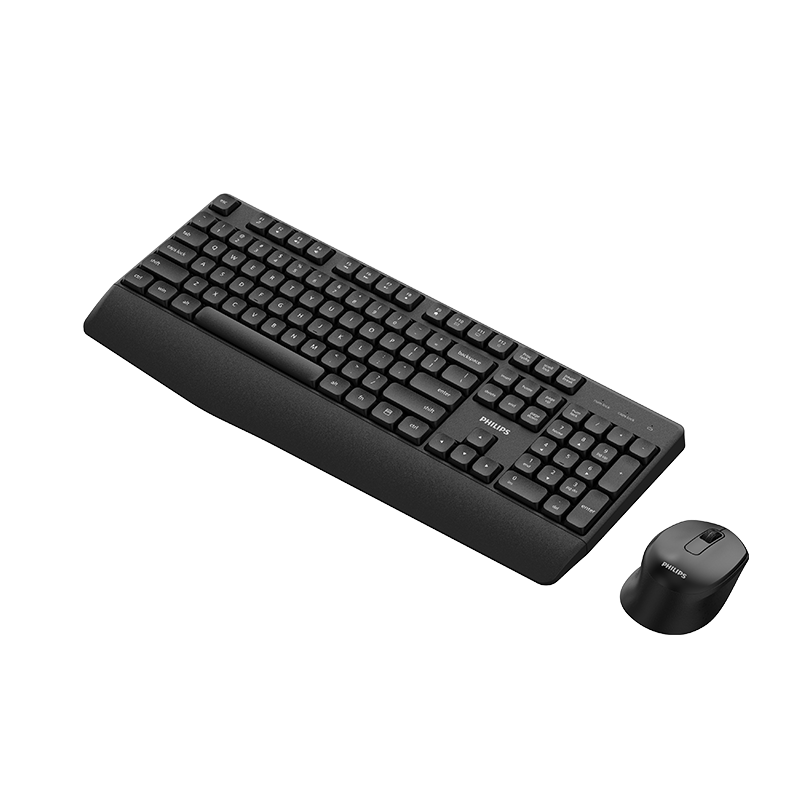 PHILIPS Pack clavier et souris sans fil, Série 3000, SPT6348B/19, Version française, Noir