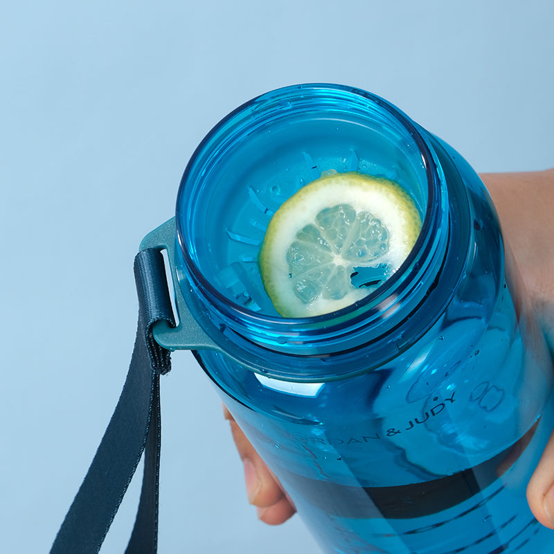 JORDAN & JUDY Gourde de sport en Tritan avec poignée 1000 ml - Bleu foncé