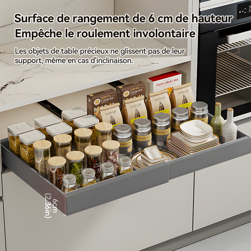 VIVREAL étagère de rangement extensible, petit modèle gris, panier coulissant, acier inoxydable, réglable 12.6–20.5 pouces, facile à installer, modèle S32G, promotion de la Fête du Printemps, choix privilégié pour cadeau annuel
