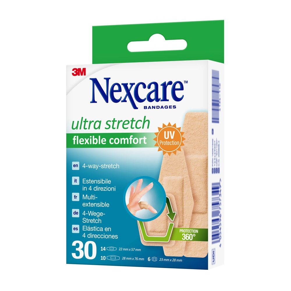 NEXCARE™ Ultra Stretch Flexible Plâtres De Confort – 30 pièces