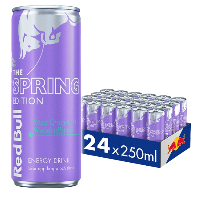 RED BULL Boisson énergisante The Lilac Edition Pink Grapefruit & Woodruff Pack de 24 x 25cl