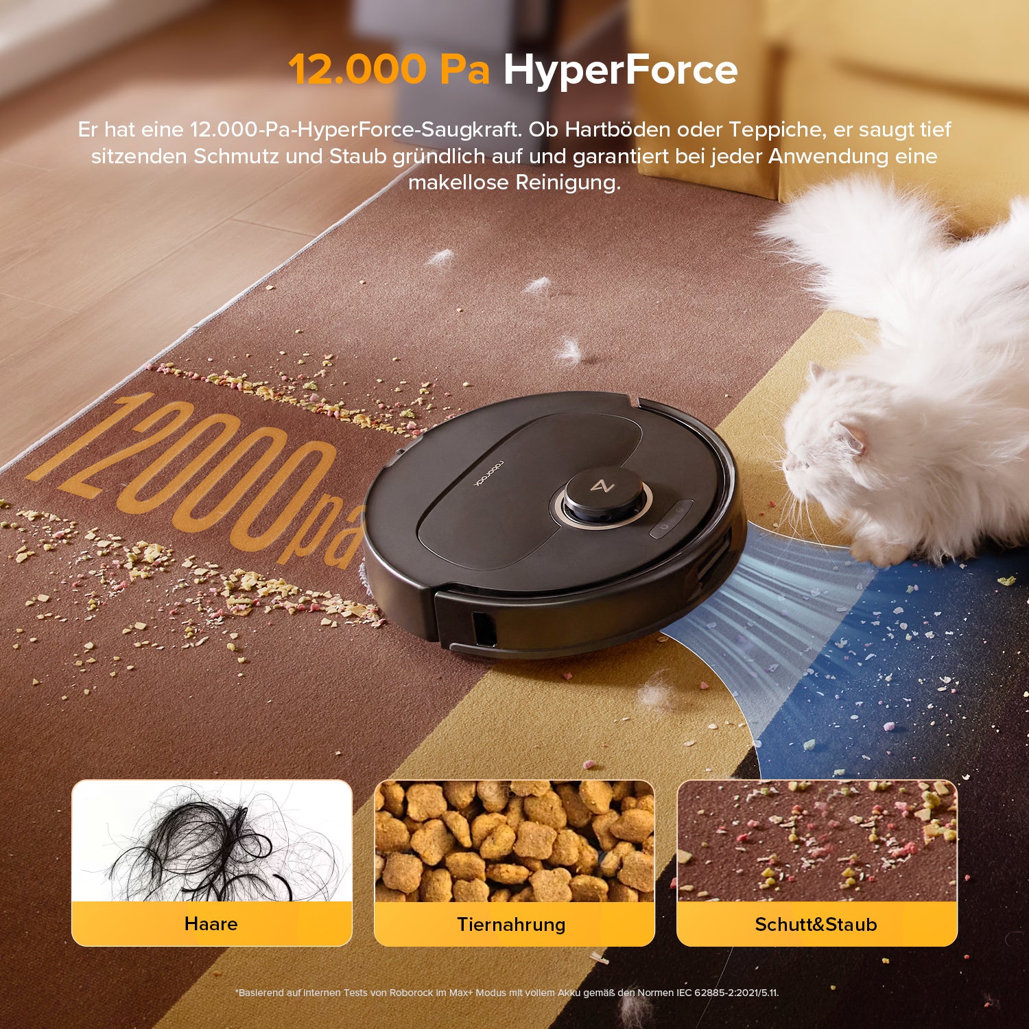 Roborock Qrevo S5V aspirateur robot noir avec station, aspiration 12000 Pa, serpillières FlexiArm, double anti-emmêlement, séchage à l'air chaud, évitement des obstacles et navigation intelligente
