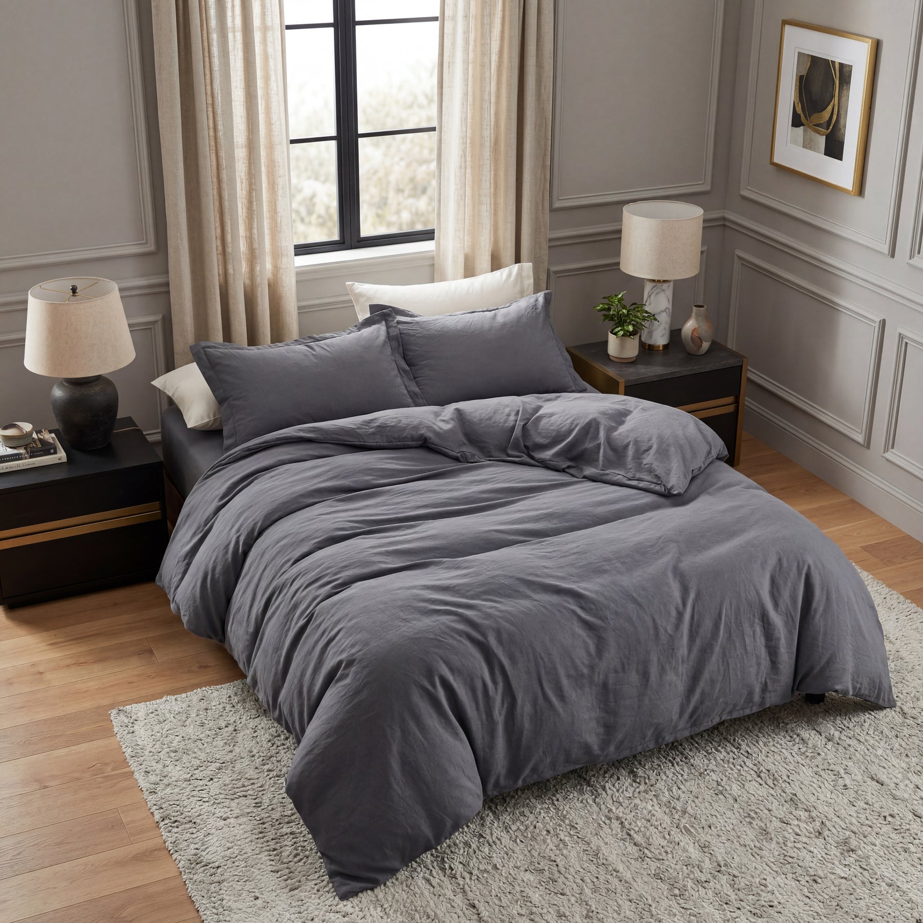 Linge de lit 155 x 220 Ensemble de linge de lit 3 pièces - Doux comme du coton, 1 drap-housse 155 x 220 cm et 2 taies d'oreiller 80 x 80 cm