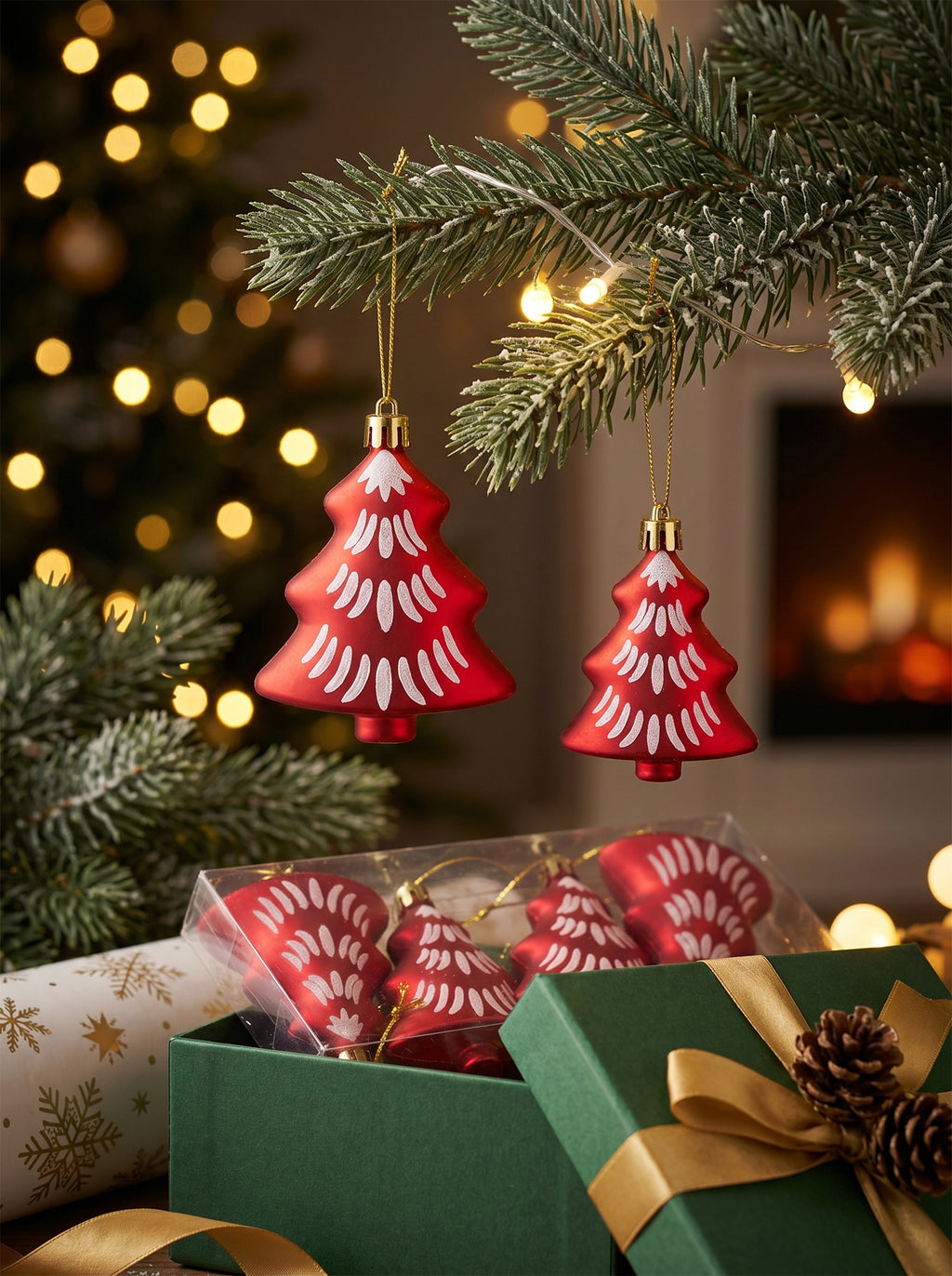 JU7CER 6 Décoration de sapin de Noël, utilisée pour la décoration du sapin de Noël, les ensembles de décoration de Noël, les boules de Noël à suspendre
