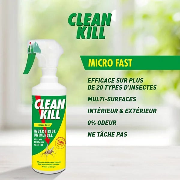CLEANKILL Spray insecticide universel insectes volants et rampants sans odeur 500 ml