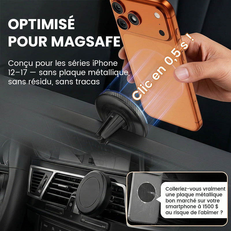 Support de téléphone de voiture magnétique sans fil pour grille d'aération A2C, compatible avec Apple et Android, EV11, Noir