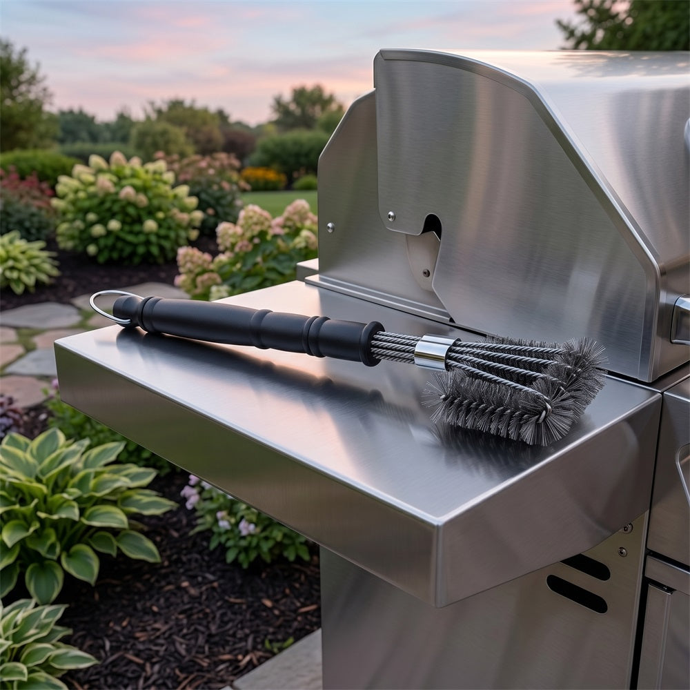 Huacan Pinceau à huile pour barbecue, brosse de nettoyage, outil de gril, support vertical