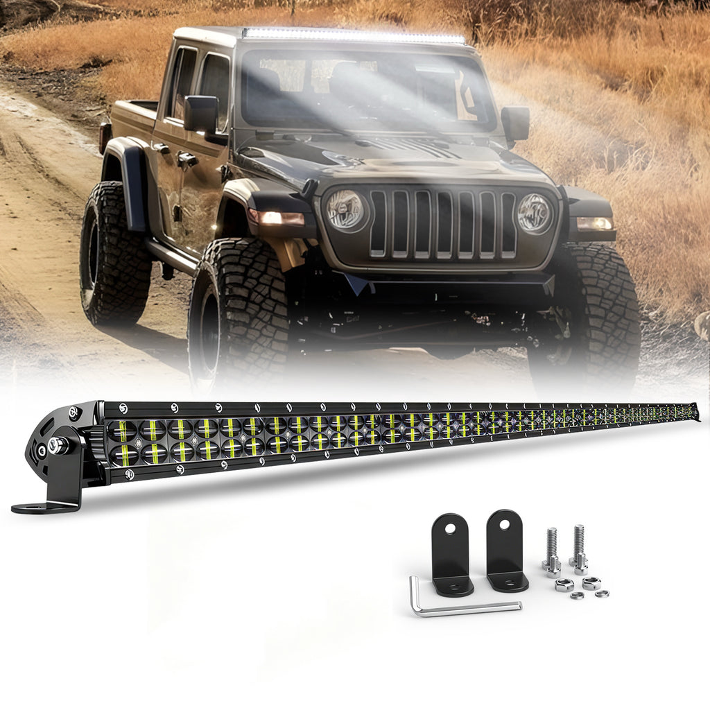 CO LIGHT "42" Barre lumineuse LED double rangée, projecteur et éclairage de travail, barre LED 6D, éclairage de toit pour camion 4x4, ATV, voiture, éclairage de conduite tout-terrain, 12V 24V