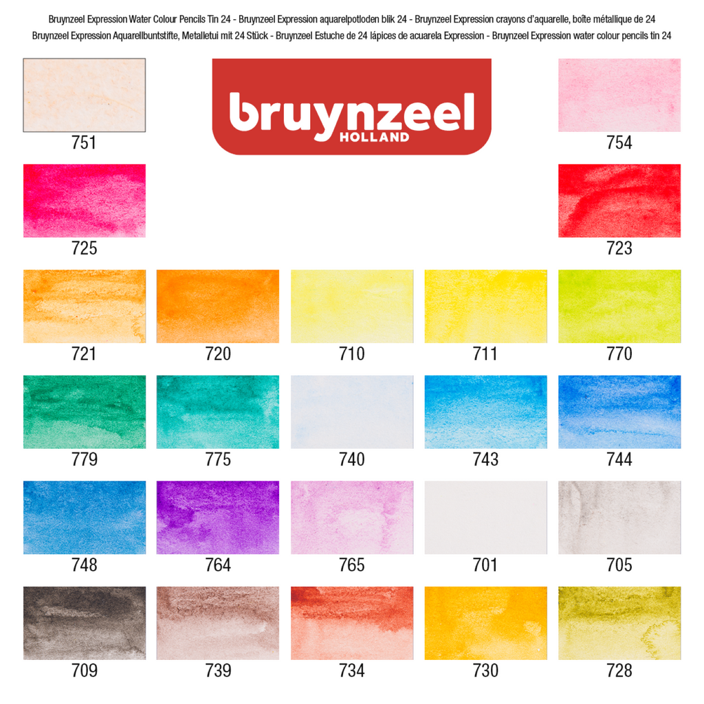 Bruynzeel Expression crayons d'aquarelle, boîte métallique de 24