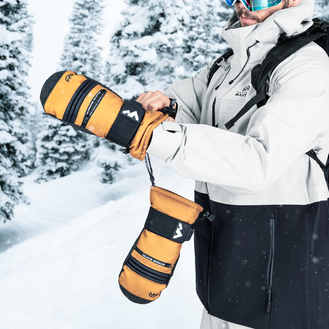OutdoorMaster Mitaines de ski imperméables 3M et KEVLAR pour hommes et femmes brun - Taille L