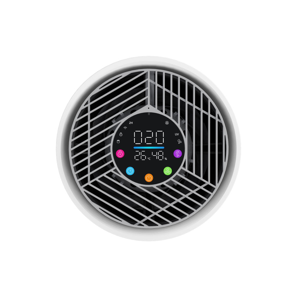 Homintell Purificateur d'air intelligent - CADR 300 m³/h, contrôle Wi-Fi, filtre HEPA H13 et charbon actif, stérilisation UV et ioniseur, minuterie 8 h, idéal pour des pièces de 36 m².