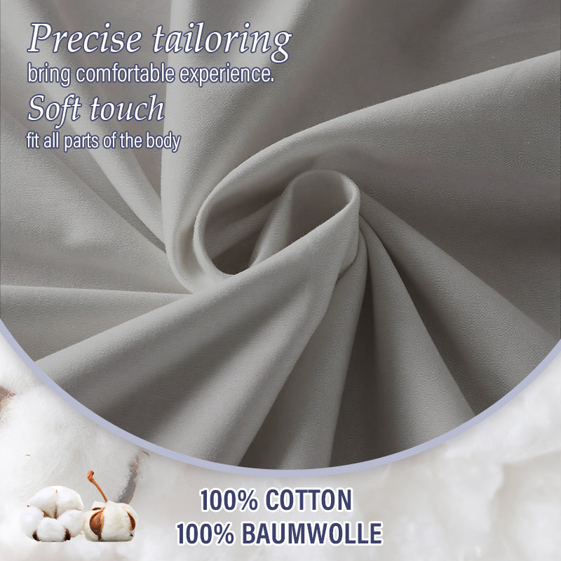 LeBonsoir Drap-housse 160 x 200 cm, hauteur de poche 30 cm, 100 % coton, bords élastiques anti-effilochage - Gris clair