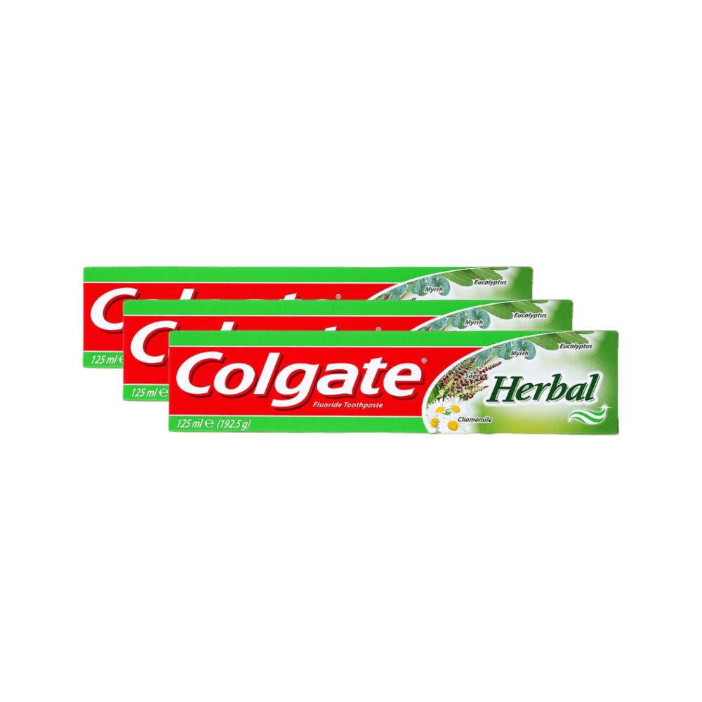 Colgate Dentifrice Original aux Plantes avec Camomille, Myrrhe & Eucalyptus - 125 ml - Lot de 3 (3 x 125 ml = 3 tubes)