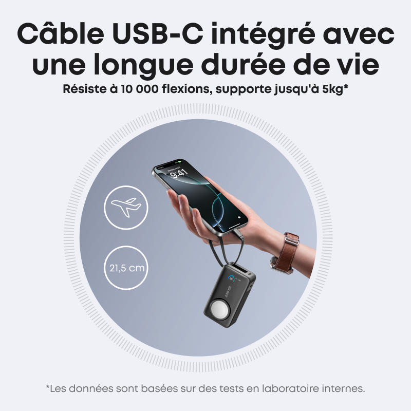 Anker MagGo Batterie externe pour Apple Watch - 10 000 mAh - 35 W - Noir