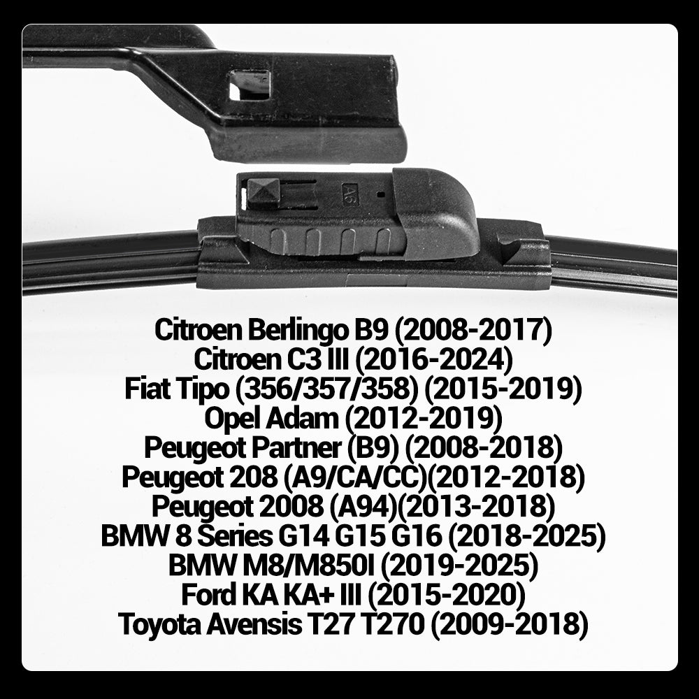 LECIBUBI Essuie-glaces pour Peugeot 208/2008 Citroën C3 III/Berlingo Fiat Tipo Opel Adam Ajustement OE 650 mm + 400 mm