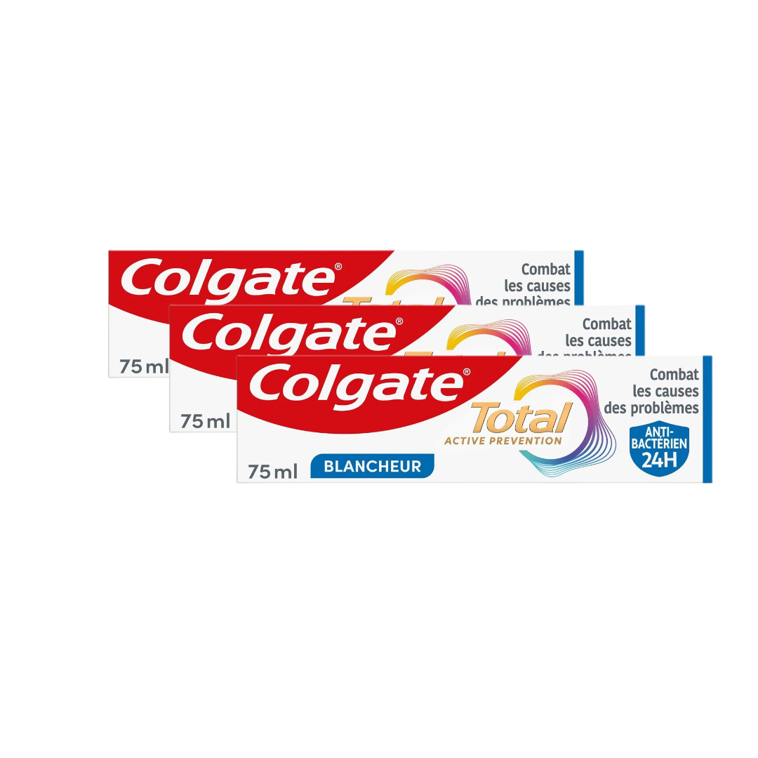 Colgate Total Active Prevention Shine Toothpaste 75 ml - Pack of 3 (3 x 75ml = 3 tubes)