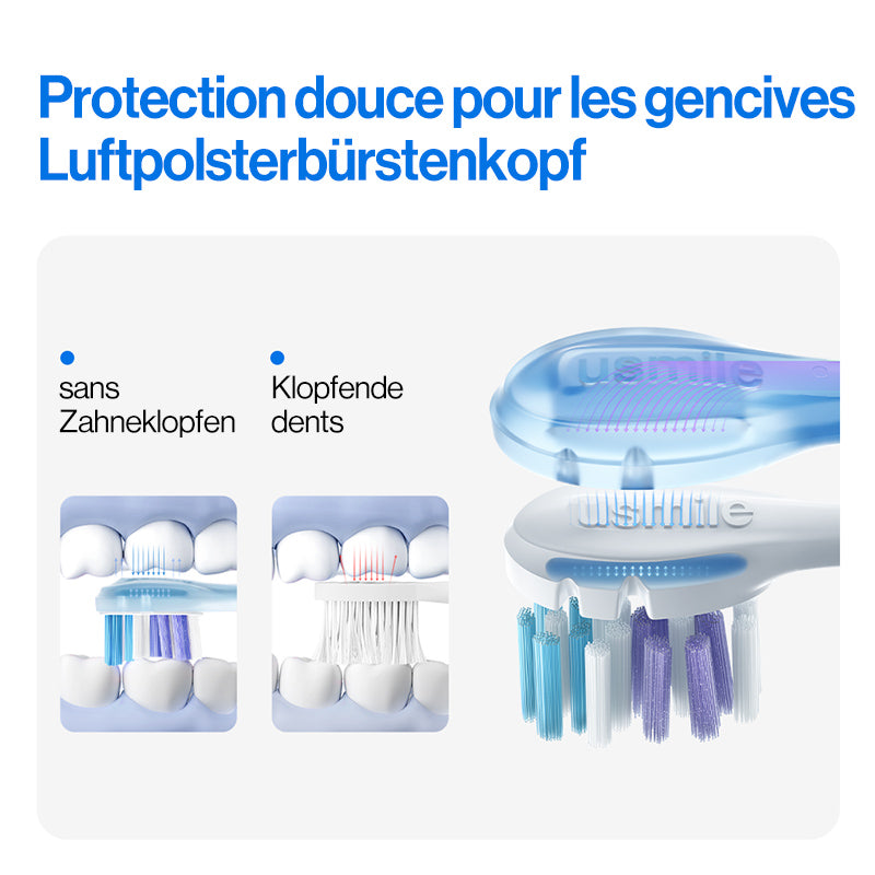 usmile Y1S Brosse à dents électrique sonique rechargeable pour adultes avec 3 modes de nettoyage, minuteur intelligent, étui de voyage, autonomie de 6 mois par charge
