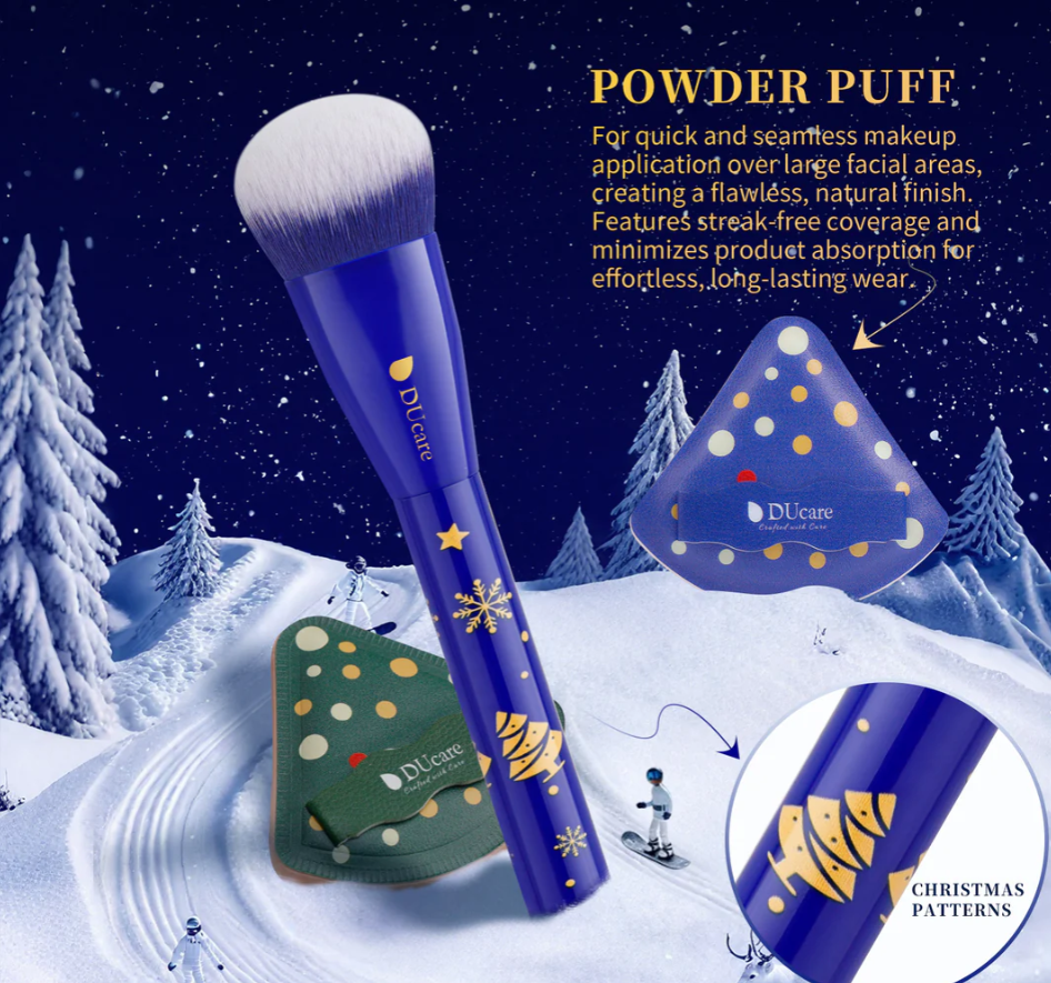DUcare Set de 6 Pinceaux de Maquillage - Bleu Noël