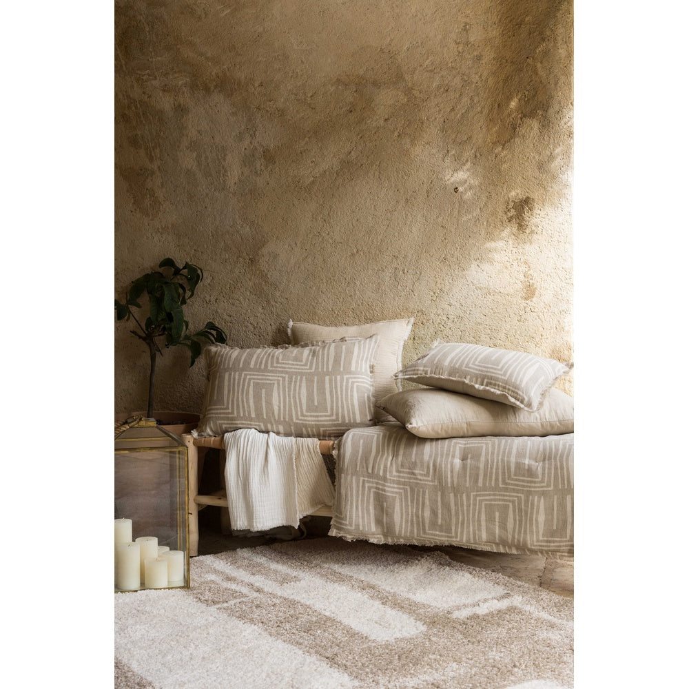Housse de coussin imprimee tina naturel