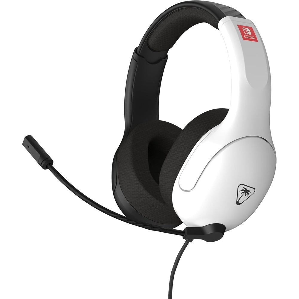 TURTLE BEACH Airlite Fit Casque Gaming Filaire (Prise 3.5mm) - Micro Muet par Basculement - Nintendo Switch, Switch Lite & Switch OLED - Noir/Blanc