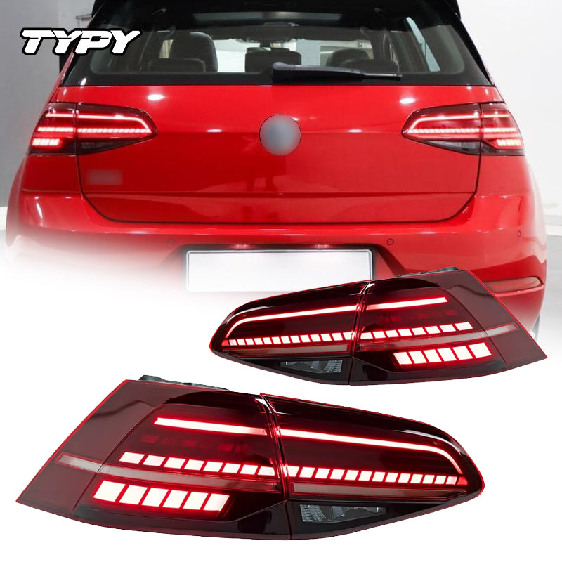 TYPY Feu arrière de voiture pour VW Golf 7 (MK7/Golf 7.5) TSI TDI 2013-2019, projecteur LED, DRL (Daytime Running Light), accessoires auto, ne convient pas au GTI