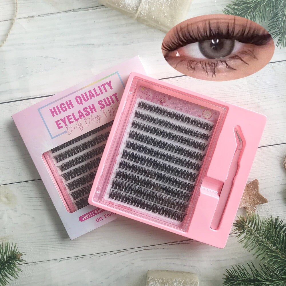 MeoMagic - Kit de faux cils précollés avec pinces à épiler - 10 lignes - WM3