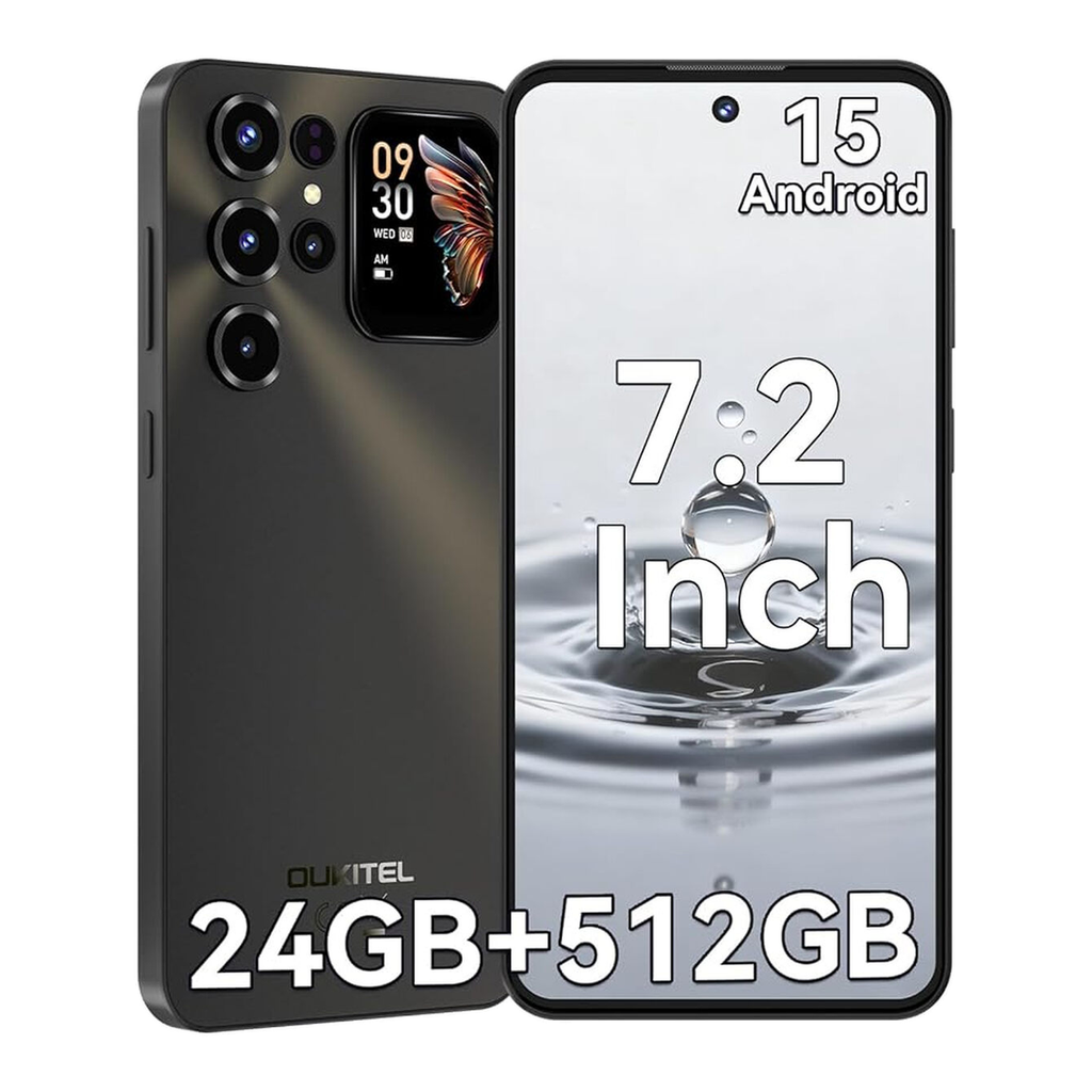 OUKITEL C68 Plus (8+512) 7,2 pouces Batterie 6000 mAh 9,5 mm Corps ultra-fin Smartphone Noir Double SIM