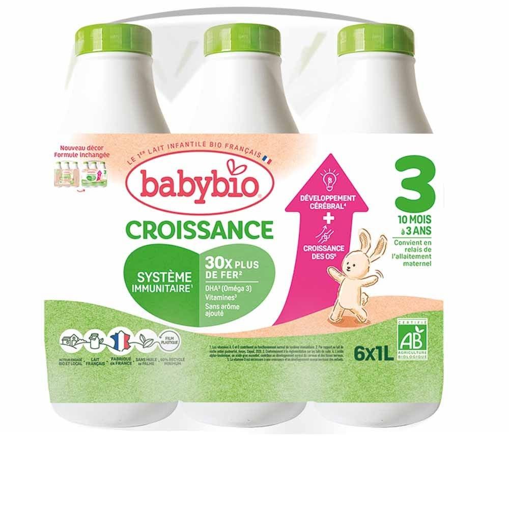 BABYBIO Lait de croissance liquide 6x1l