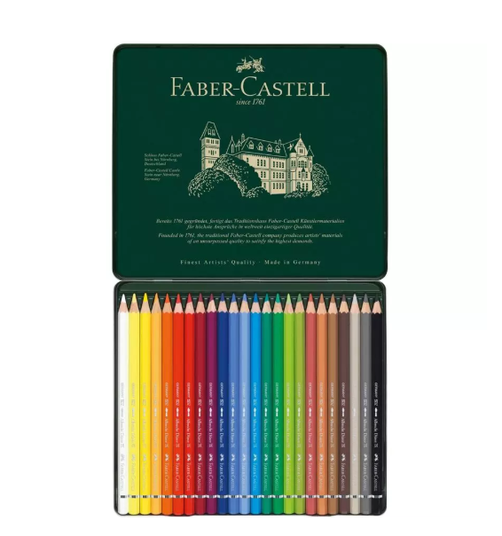 FABER-CASTELL Albrecht Dürer Boîte en métal de 24 crayons de couleur aquarellables