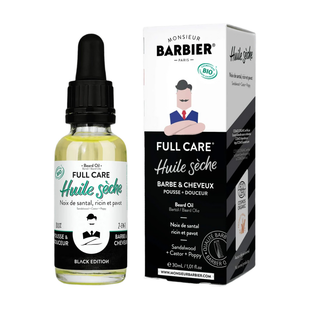MONSIEUR BARBIER Full Care - Huile Sèche Barbe & Cheveux Bio - 30ml