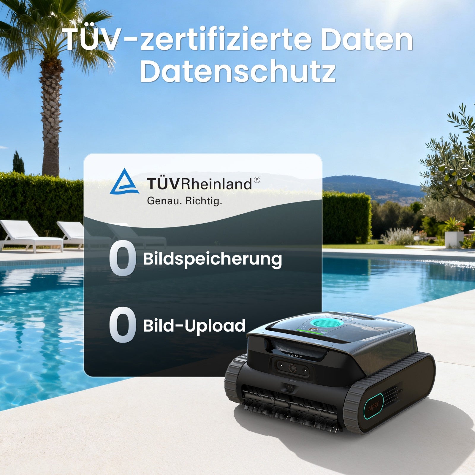 Aiper Scuba V3 robot de piscine avec IA (modèle 2026), Nettoyeur de piscine sans fil avec vision par IA et contrôle par application, Nettoie fond, parois et ligne d’eau