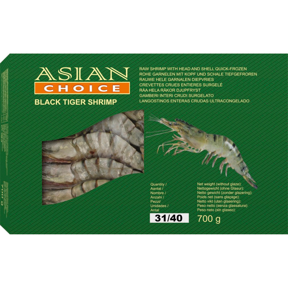 ASIAN CHOICE Crevette Black Tiger HOSO 31/40 1000g