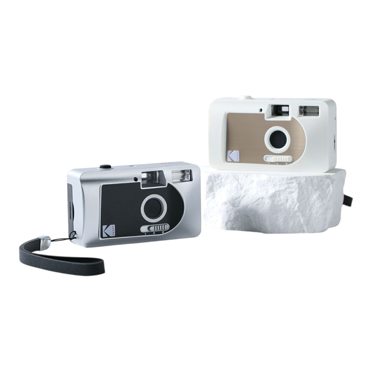 Kodak Appareil photo argentique motorisé S88, Argent, Blanc et Marron