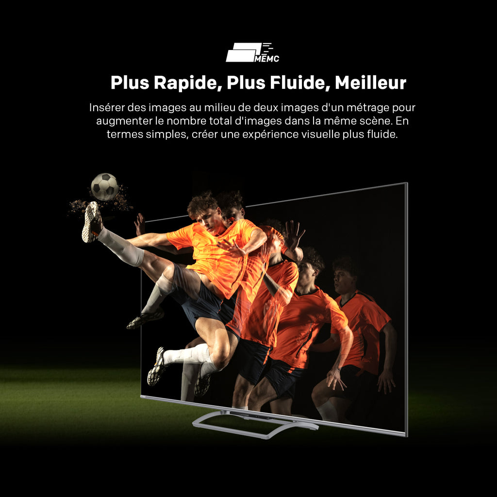 METZ 65MQE8000Z TV 65 pouces (165 cm) QLED Google TV, 144 Hz, 4K UHD HDR10+, Dolby Vision & Atmos, Système audio 2.1.2 avec caisson de basses intégré, HDMI 2.1, FreeSync Premium, MEMC