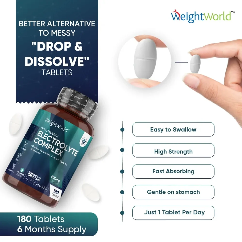 WeightWorld Complexe d'électrolytes 900 mg - 180 comprimés