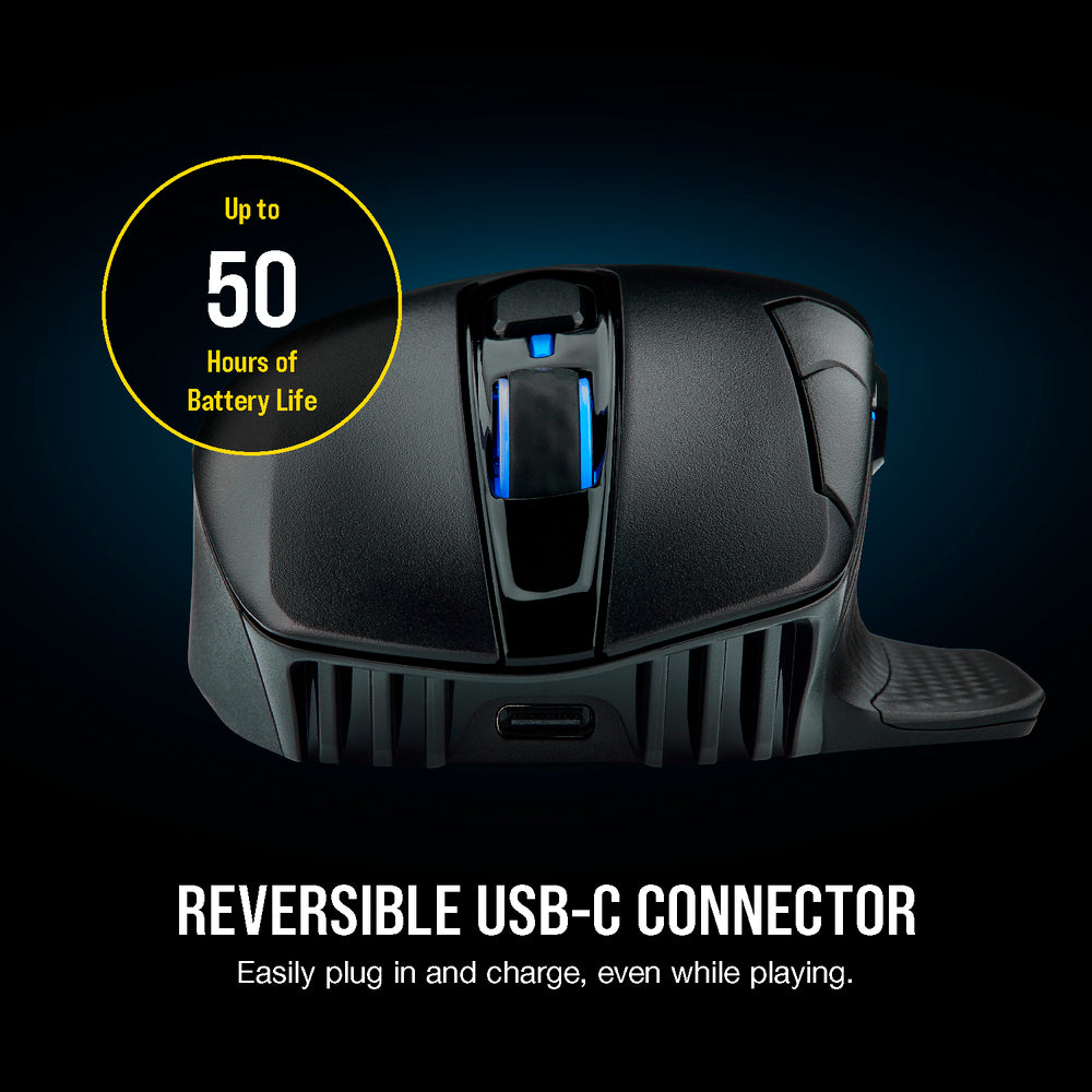 CORSAIR Dark Core RGB PRO Souris de Jeu sans Fil - 18000 DPI 8 boutons - noir