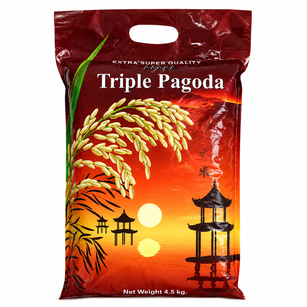 Triple Pagoda Riz Jasmin Grains Longs AAA 4,5 kg
