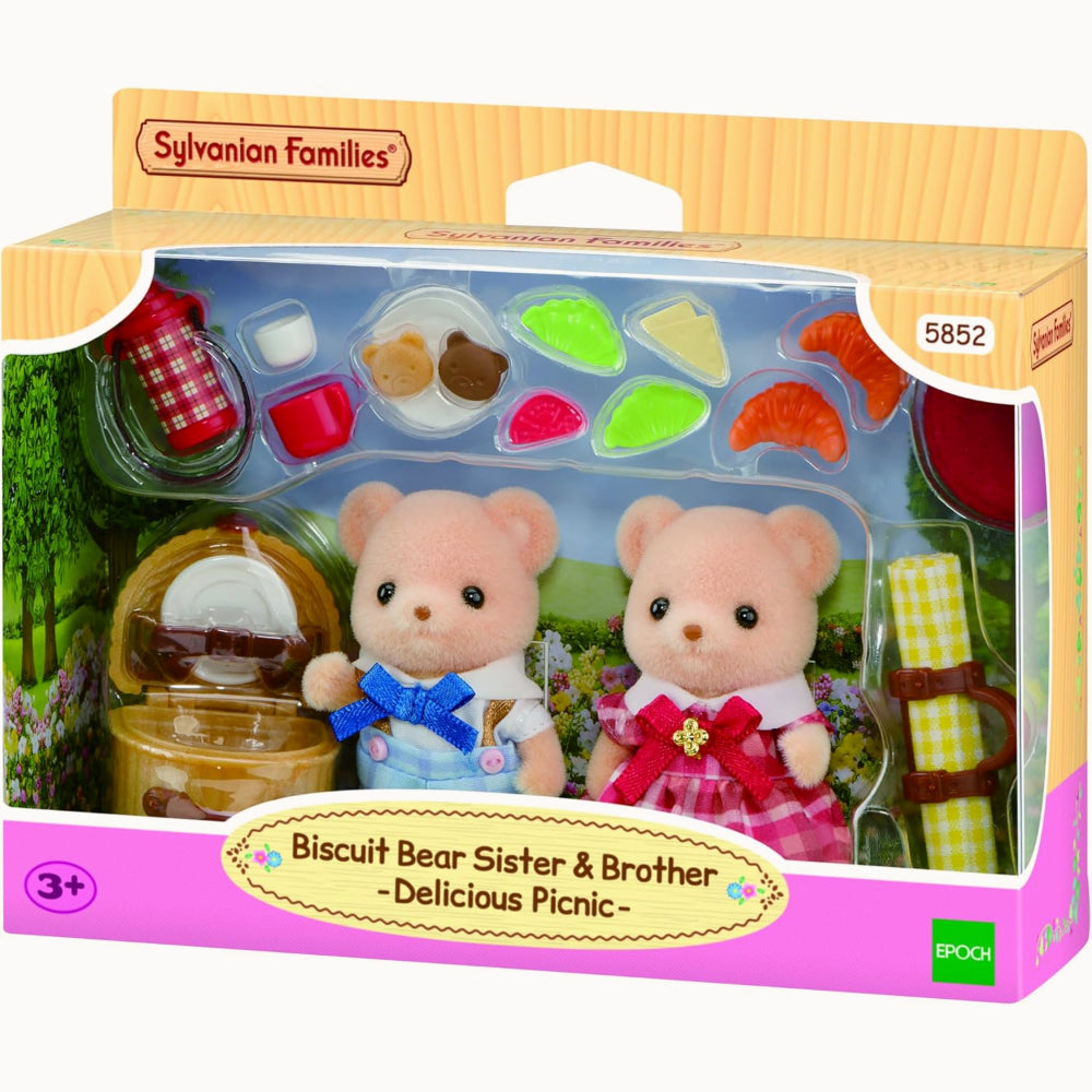 Sylvanian Families Biscuit Bear Frère et Sœur Set de Jeu Délicieux Pique-nique