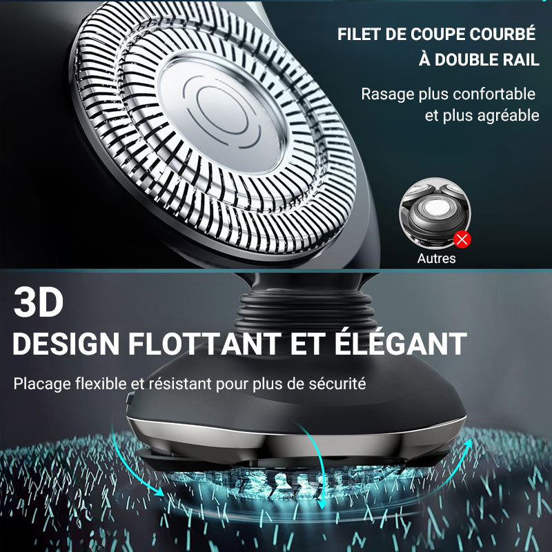 WOOX Rasoir électrique, 1200 mAh, charge par Type-C, avec écran LED, étanche IPX7, MX0192