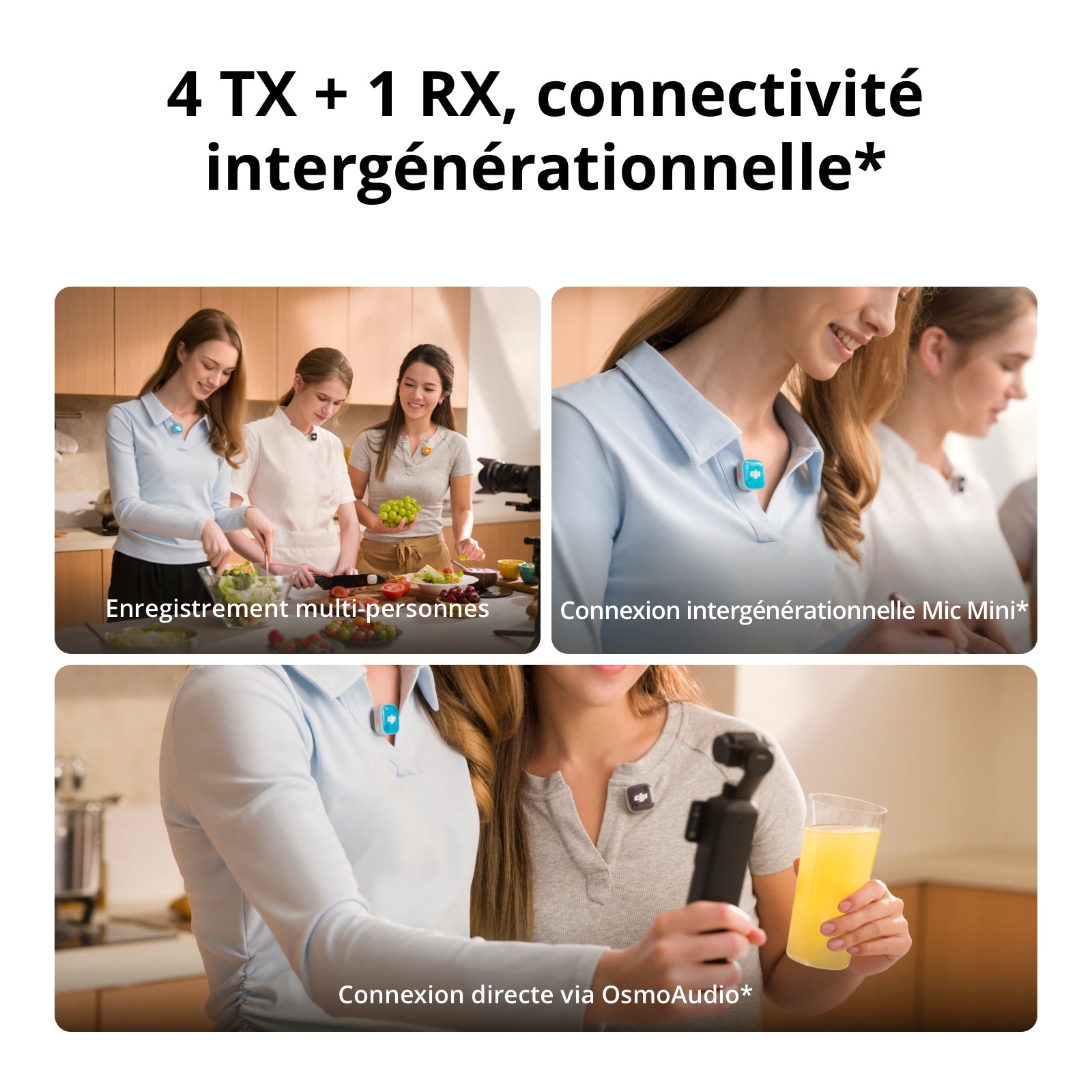 DJI Mic Mini 2S (2 TX + 1 RX + Boîtier de charge)