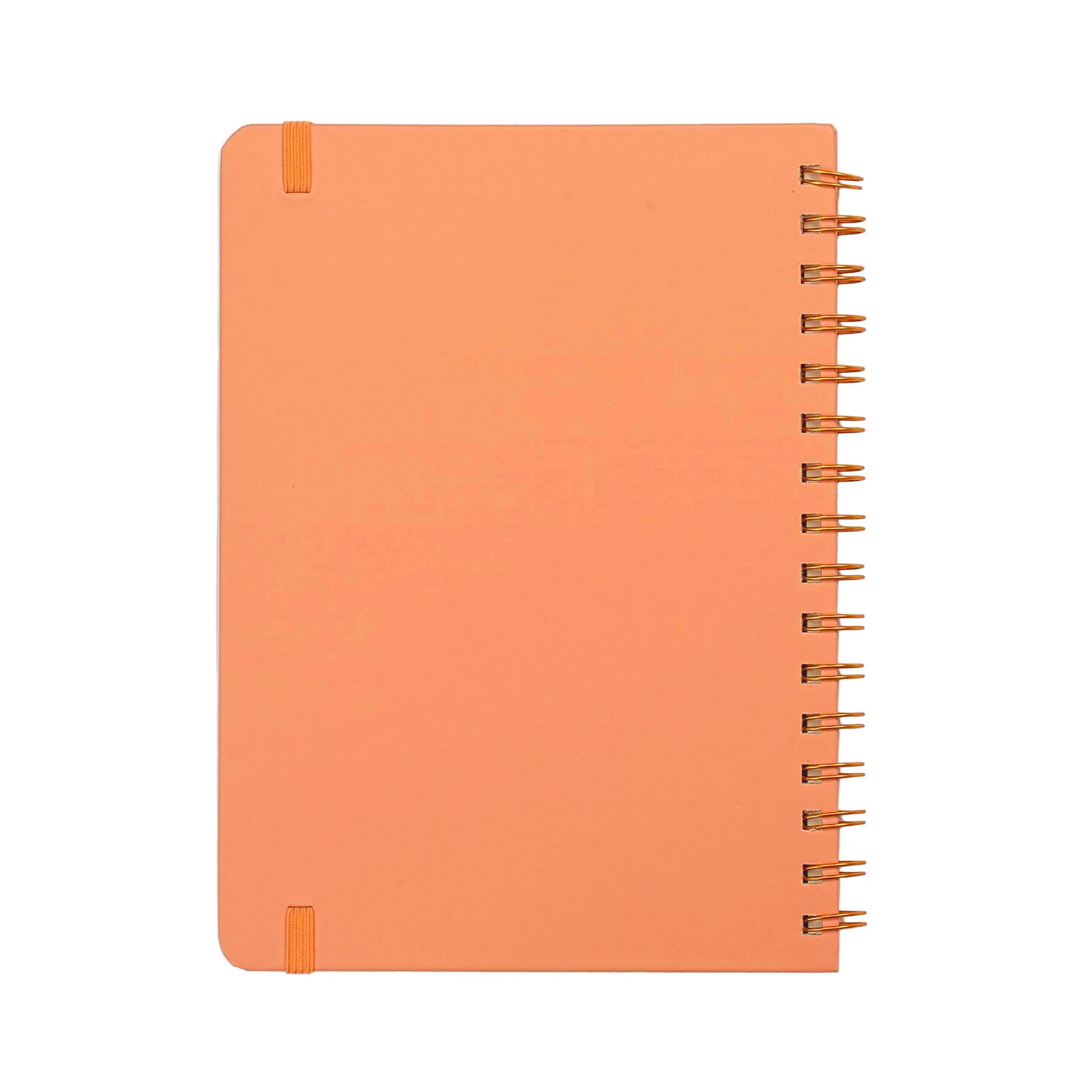 Jubiluu Carnet ligné A5 à spirales avec couverture rigide - 96 feuilles (papier offset 100 g), avec élastique - Journal ligné crème classique pour écriture, école, bureau et cadeaux - Beige sable