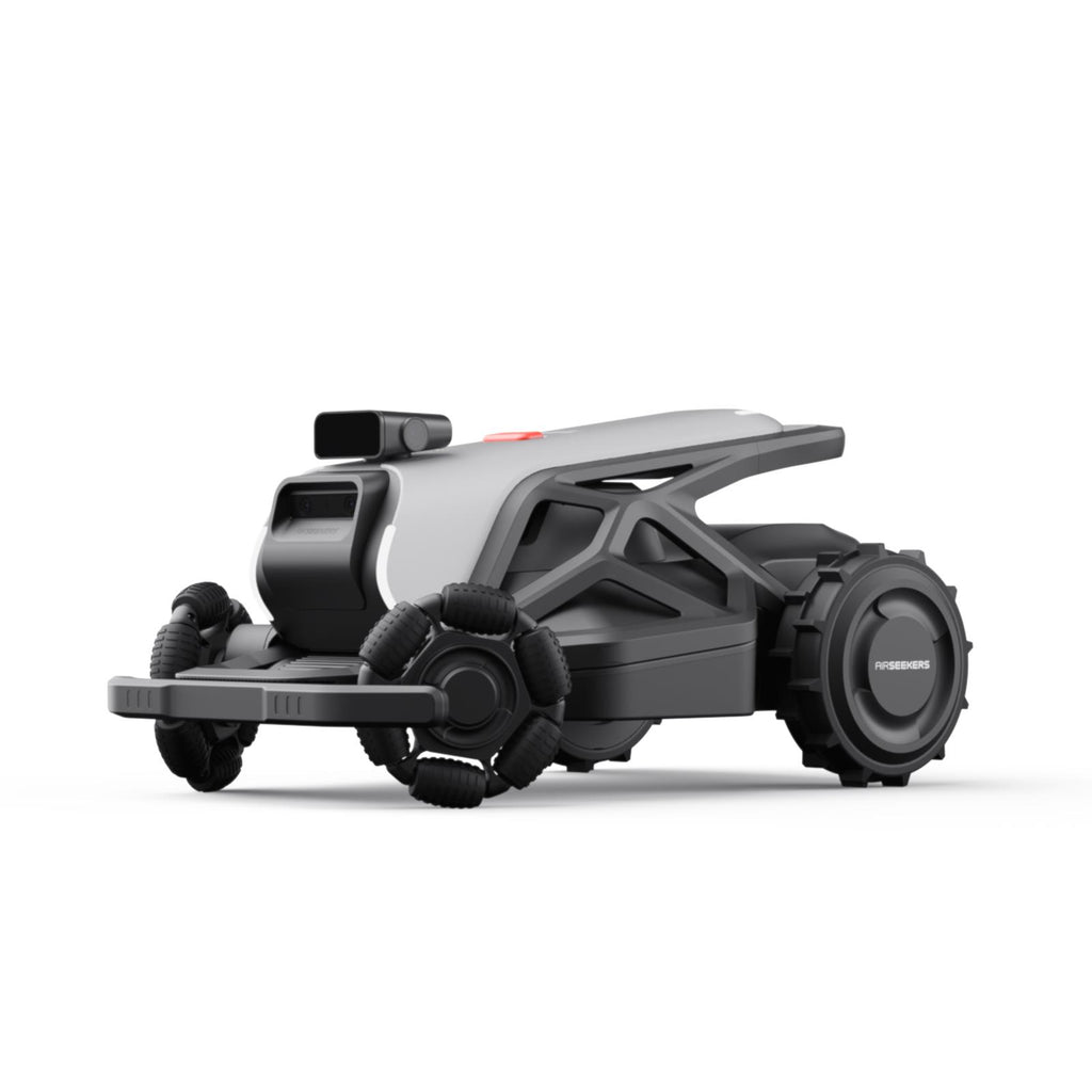 Robot tondeuse IA AirSeekers TRON SE | Première tondeuse mulching à vision IA à 300° au monde, sans fil périphérique, couverture de 1800 ㎡, pentes de 65°, cartographie RTK