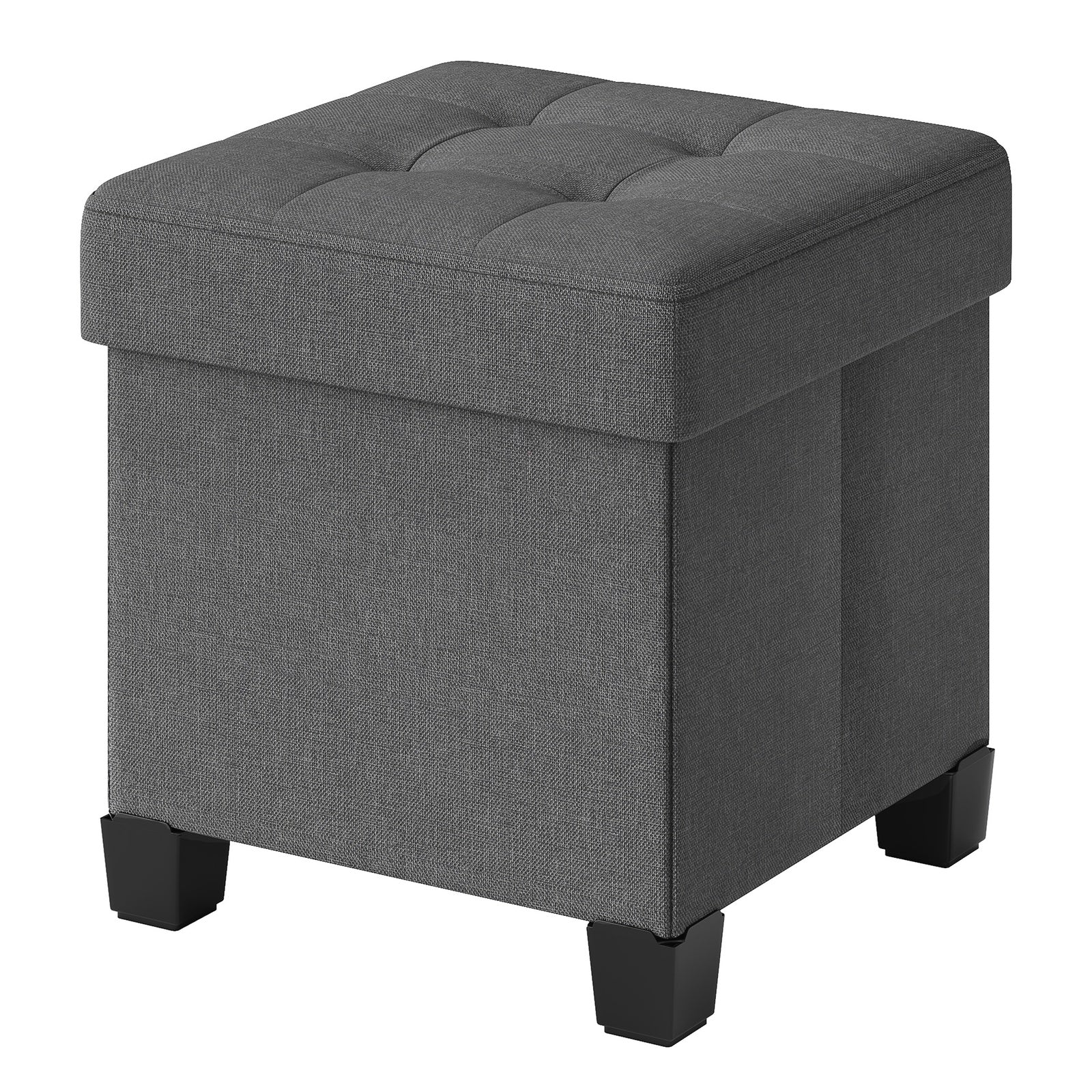 JOYFURNOS Pouf pliable gris ardoise – 38 x 38 x 40 cm, petit repose-pieds et tabouret de rangement, supporte 300 kg – compact pour salon, chambre ou dortoir