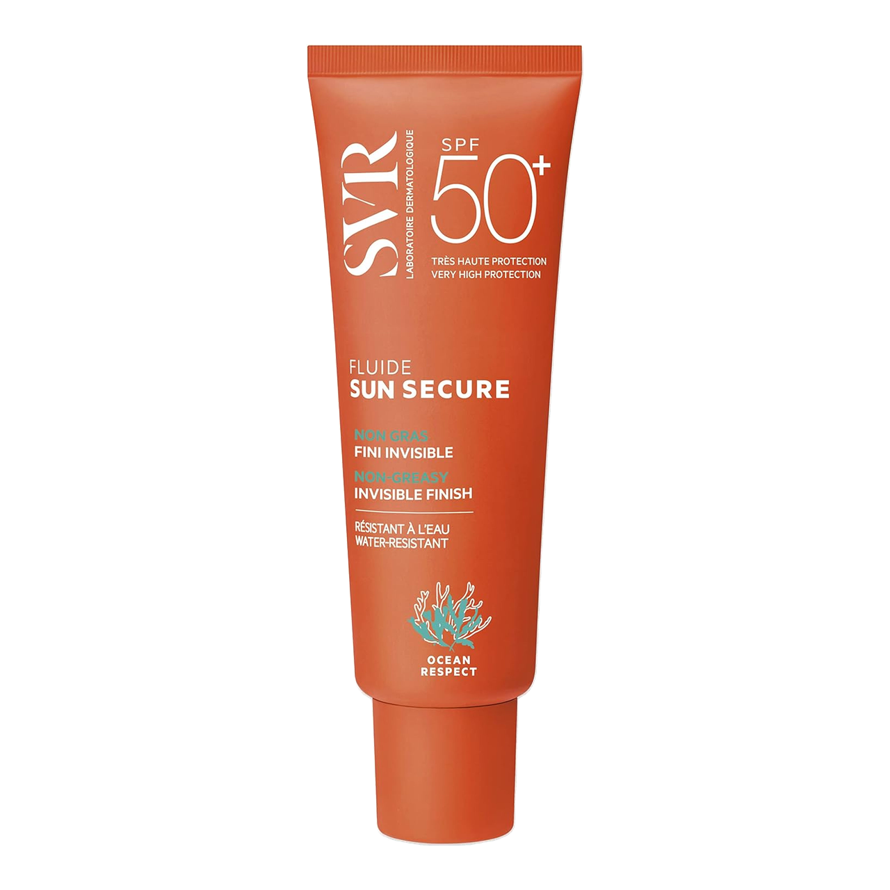 SVR Sun Secure Fluide solaire SPF 50+, haute protection UVA/UVB/IR/lumière visible, sans parfum, niacinamide et vitamine E, 50 ml