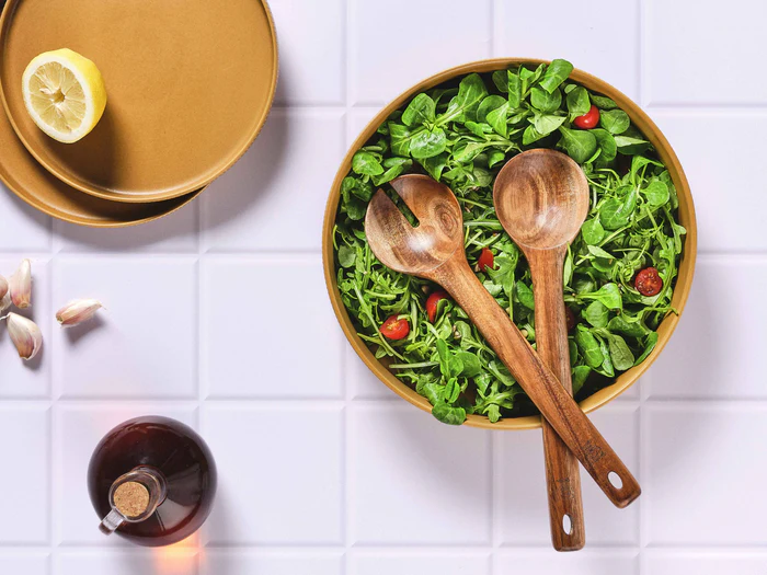BJÖRN OLLE Couverts à salade en bois d'acacia